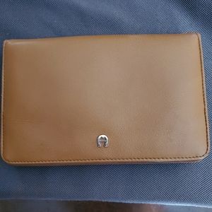 Camel colored clutch